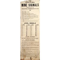 Utah Mine Bell Signal Sign, Tin  (84833)