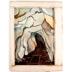 Framed Mine Shaft Painting  (87445)