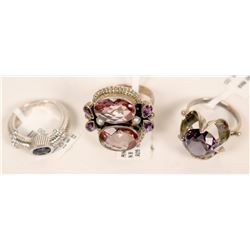 Purple Stone Ring Trio  (121572)