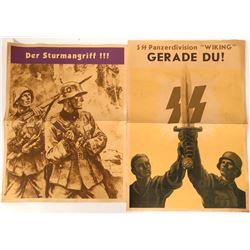 4 German World War II Promotional Lithographs Posters- Armored Division  (110752)