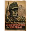 Image 1 : German World War II Lithographed Poster- Soldier With Weapon, Mt. Scene  (110751)