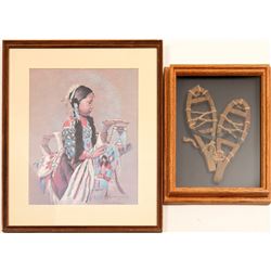 Native American Print & Snowshoes / 2 Items  (102137)