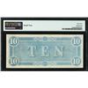 Image 2 : 1864 $10 Confederate States of America Note PMG 64