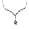 Image 1 : Plated 18KT Yellow Gold  2.65ctw Amethyst and White Topaz Pendant with Chain