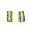 Image 1 : Plated 18KT Yellow Gold 1.02ctw Green Agate and Diamond Earrings