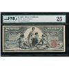 Image 1 : 1896 $2 Educational Silver Certificate PMG 25