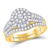 Image 1 : Round Diamond Bridal Wedding Ring Band Set 1 Cttw 14kt Yellow Gold - REF-79M5H