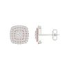 Image 1 : Womens Round Diamond Square Cluster Earrings 1 Cttw 14kt Two-tone Gold - REF-65F5W