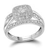 Round Diamond Bridal Wedding Ring Band Set 1/3 Cttw 10kt White Gold - REF-35M5H