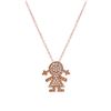 Image 1 : 0.11 CTW Diamond Necklace 14K Rose Gold - REF-18W6H