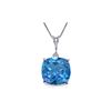 Genuine 3.6 ctw Blue Topaz Necklace 14KT White Gold - REF-28P9H
