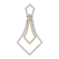 Womens Round Diamond 2-tone Pendant 3/8 Cttw 14kt Two-tone Gold - REF-24N9F