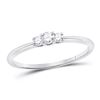 Image 1 : Womens Round Diamond 3-Stone Stackable Band Ring 1/6 Cttw 10kt White Gold - REF-15W9K