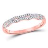 Image 1 : Womens Round Diamond Stackable Band Ring 1/8 Cttw 10kt Rose Gold - REF-10A5M