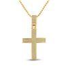 Image 1 : Mens Round Yellow Color Enhanced Diamond Cross Charm Pendant 1/2 Cttw 10kt Yellow Gold - REF-25W9K