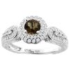 Image 1 : 1.06 CTW Quartz & Diamond Ring 14K White Gold - REF-88K8W