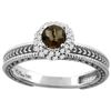 Image 1 : 0.67 CTW Quartz & Diamond Ring 14K White Gold - REF-53W3F