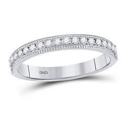 Womens Round Diamond Single Row Band Ring 1/4 Cttw 14kt White Gold - REF-21Y5N