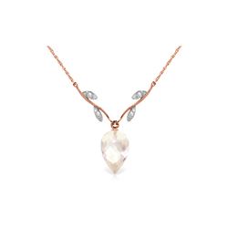 Genuine 12.27 ctw White Topaz & Diamond Necklace 14KT Rose Gold - REF-42X2M