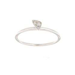 0.06 CTW Diamond Ring 18K White Gold - REF-16R7K