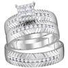 Image 1 : His Hers Round Diamond Cluster Matching Wedding Set 5/8 Cttw 14kt Yellow Gold - REF-87A5M