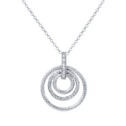 0.05 CTW Diamond Necklace 14K White Gold - REF-27R2K