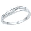 Image 1 : Womens Round Diamond Simple Single Row Band Ring .03 Cttw 10kt White Gold - REF-9M5H