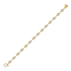 Womens Round Diamond Fashion Bracelet 1/2 Cttw 10kt Yellow Gold - REF-41X5A