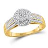 Image 1 : Womens Round Diamond Cluster Ring 1/4 Cttw 10kt Yellow Gold - REF-23N9F