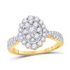 Image 1 : Round Diamond Oval Cluster Ring 1 Cttw 10kt Yellow Gold - REF-59H9R