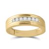 Image 1 : Mens Round Diamond Wedding Single Row Band Ring 1/4 Cttw 10kt Yellow Gold - REF-21F5W
