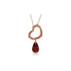 Genuine 2.25 ctw Garnet Necklace 14KT Rose Gold - REF-27A4K