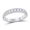 Image 1 : Womens Round Diamond Single Row Band Ring 1/2 Cttw 14kt White Gold - REF-41X5A