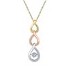 Image 1 : Womens Round Diamond Triple Teardrop Moving Twinkle Pendant 1/6 Cttw 10kt Tri-Tone Gold - REF-17W5K