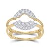 Image 1 : Womens Round Diamond Wedding Wrap Ring Guard Enhancer 1/2 Cttw 14kt Yellow Gold - REF-43X5A