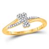 Image 1 : Womens Round Diamond Heart Ring 1/12 Cttw 10kt Yellow Gold - REF-9F5W
