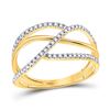 Image 1 : Womens Round Diamond Open Strand Negative Space Band Ring 1/5 Cttw 10kt Yellow Gold - REF-14W9K