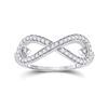 Image 1 : Womens Round Diamond Infinity Ring 1/3 Cttw 10kt White Gold - REF-25W5K