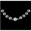 Image 1 : Cultured Pearl and Diamond Necklace - 14KT White Gold
