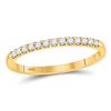 Image 1 : Womens Round Diamond Single Row Machine-set Wedding Band 1/6 Cttw 14kt Yellow Gold - REF-16M9H
