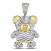 Image 1 : Mens Round Diamond Teddy Bear Charm Pendant 2 Cttw 10kt Yellow Gold - REF-91X9A