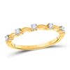 Image 1 : Womens Round Diamond 5-Stone Stackable Band Ring 1/10 Cttw 14kt Yellow Gold - REF-13W9K