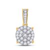 Image 1 : Womens Round Diamond Cluster Pendant 1/3 Cttw 10kt Yellow Gold - REF-21A5M
