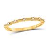 Image 1 : Womens Round Diamond Milgrain Stackable Band Ring 1/20 Cttw 10kt Yellow Gold - REF-10M5H