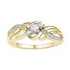 Image 1 : Round Diamond 3-stone Bridal Wedding Engagement Ring 1/4 Cttw 10kt Yellow Gold - REF-23M5H