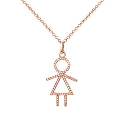 0.24 CTW Diamond Necklace 14K Rose Gold - REF-25Y2X