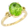 Image 1 : 3.02 CTW Peridot & Yellow Sapphire Ring 14K Yellow Gold - REF-36W3F