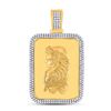 Image 1 : Mens Round Diamond Dog Tag Charm Pendant 5/8 Cttw 10kt Yellow Gold - REF-58K9Y