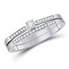 Image 1 : Round Diamond Bridal Wedding Ring Band Set 1/8 Cttw 10kt White Gold - REF-24M5H
