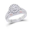 Image 1 : Round Diamond Bridal Wedding Ring Band Set 1 Cttw 14kt Two-tone Gold - REF-104N9F